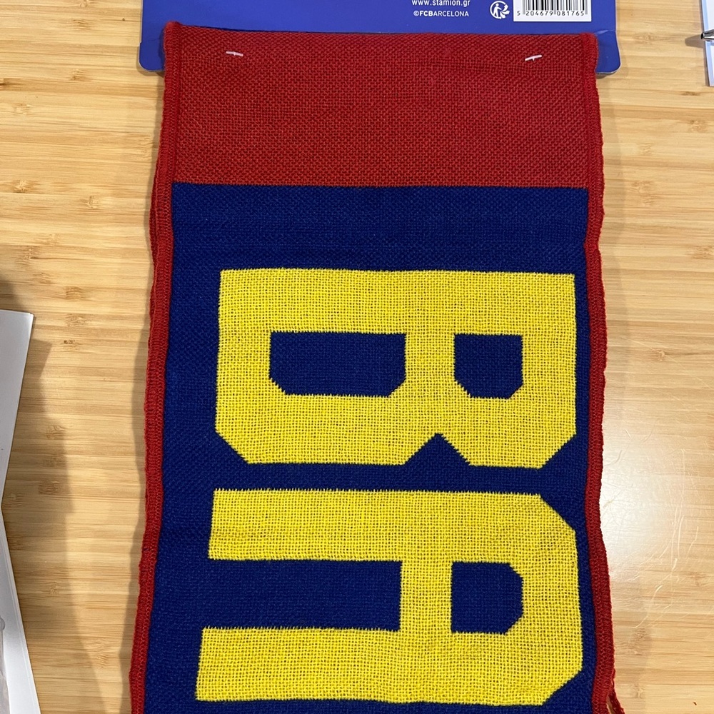 FC Barca Red and Blue Scarf with Yellow Letters